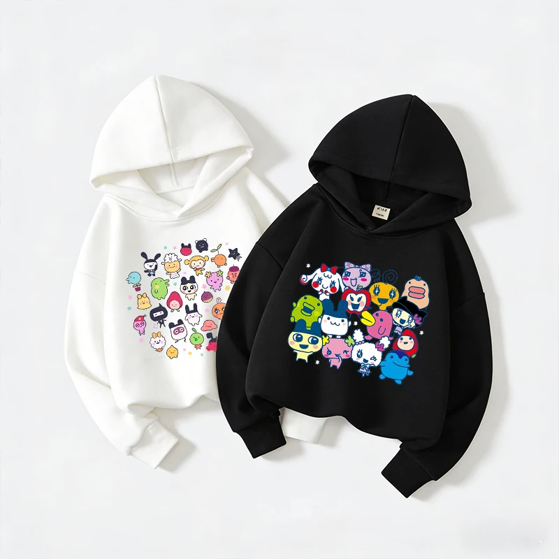 

Tamagotchi Girl Boy Hoodie Children Anime Cartoon Sweatshirt Kid Fashion Hoodies Kawaii Pullover Casual Tops Spring Clothes Gift