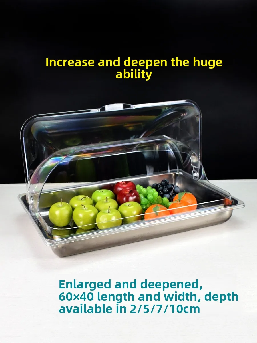 

Stainl Steel Food Tray BBQ Skewers Display Plate Commercial Transparent Cover Rectangular ape Chinese Sle Adult Use