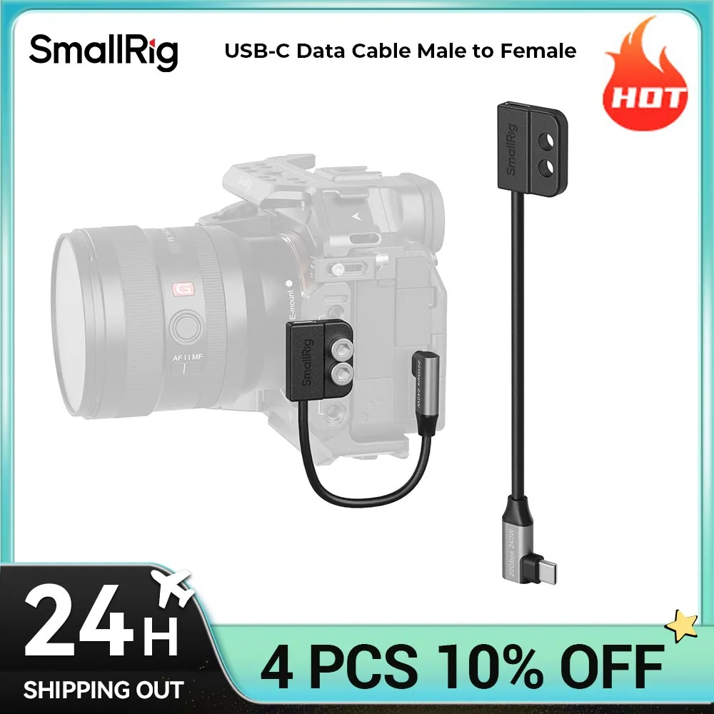 

SmallRig USB-C Data Cable Male to Female Compatible with Cages / L-Shaped Mount Plates 240W Fast Charging 5595