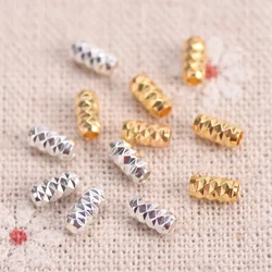 50pcs Tube Shape 6x3mm Plated Color Brass Metal Loose Spacer Beads Lot For Jewelry Making DIY Findings