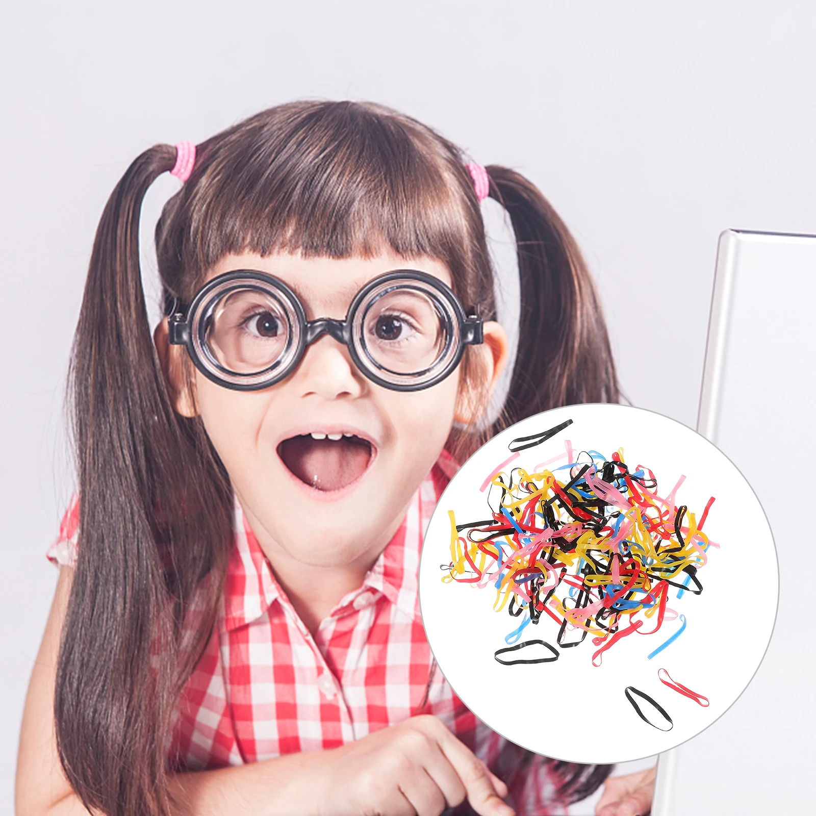 

100pcs Elastic Ties For Girls Women Kids Soft Rubber Bands Ponytail Holders Braid Bands Disposable Hair Accessories Multi Color