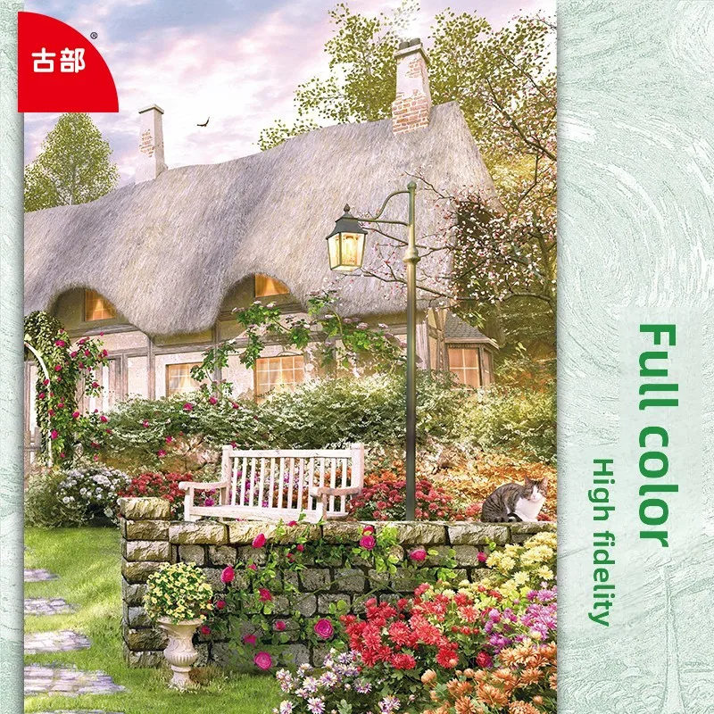 Gubu 1000-delige huisje landschapspuzzel, geavanceerde moeilijkheidsgraad voor volwassenen, rustgevend geestspel, klaar om cadeau thuis muurkunst