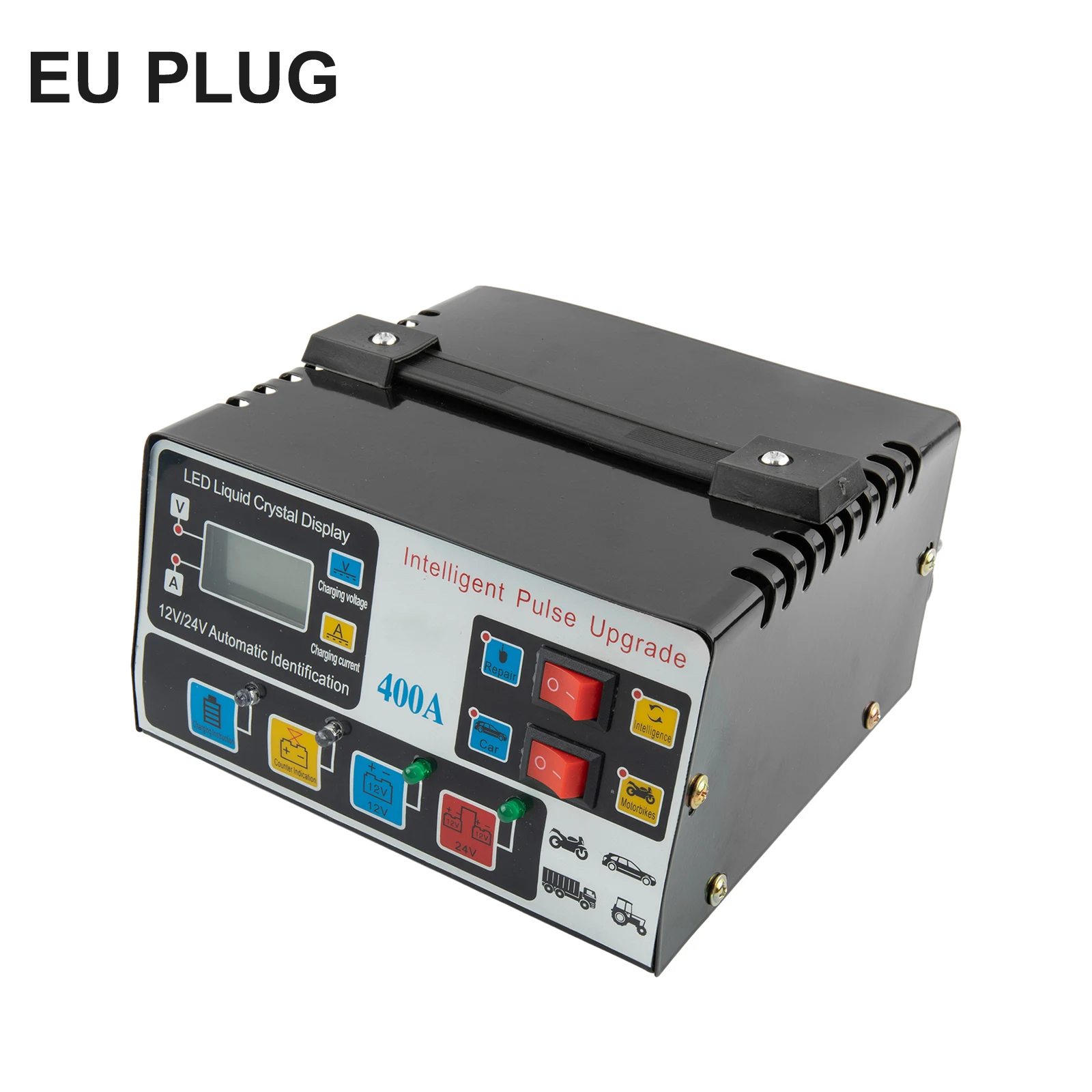 

Car Battery Charger Fully Automatic High Frequency Intelligent Pulse Repair LCD For 12V 24V Motorcycles Car Battery Charger