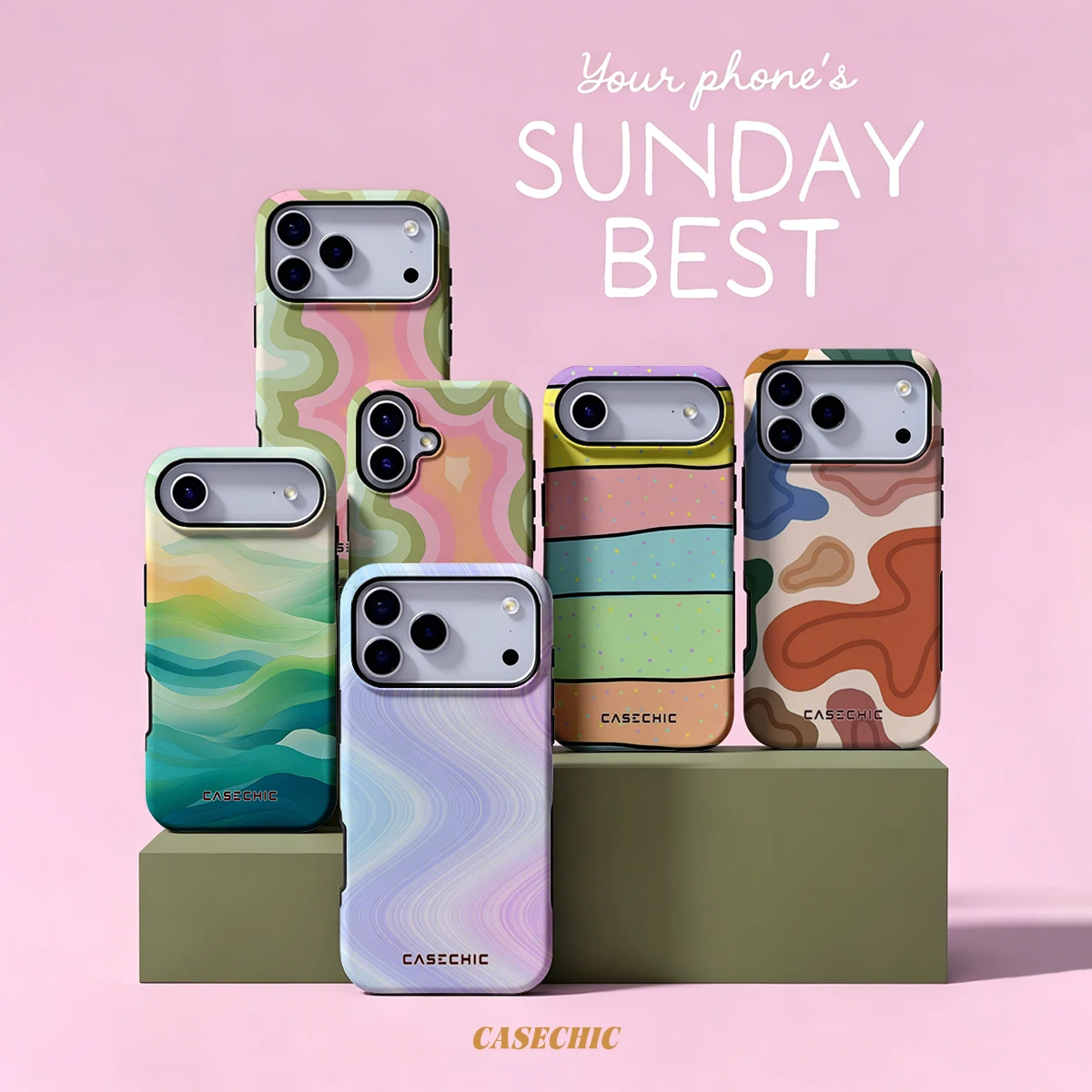 Pastel Wave Swirl For Samsung Galaxy S26 Ultra A56 Exquisitely Pattern Double Protective Phone Cover Cases CaseChic