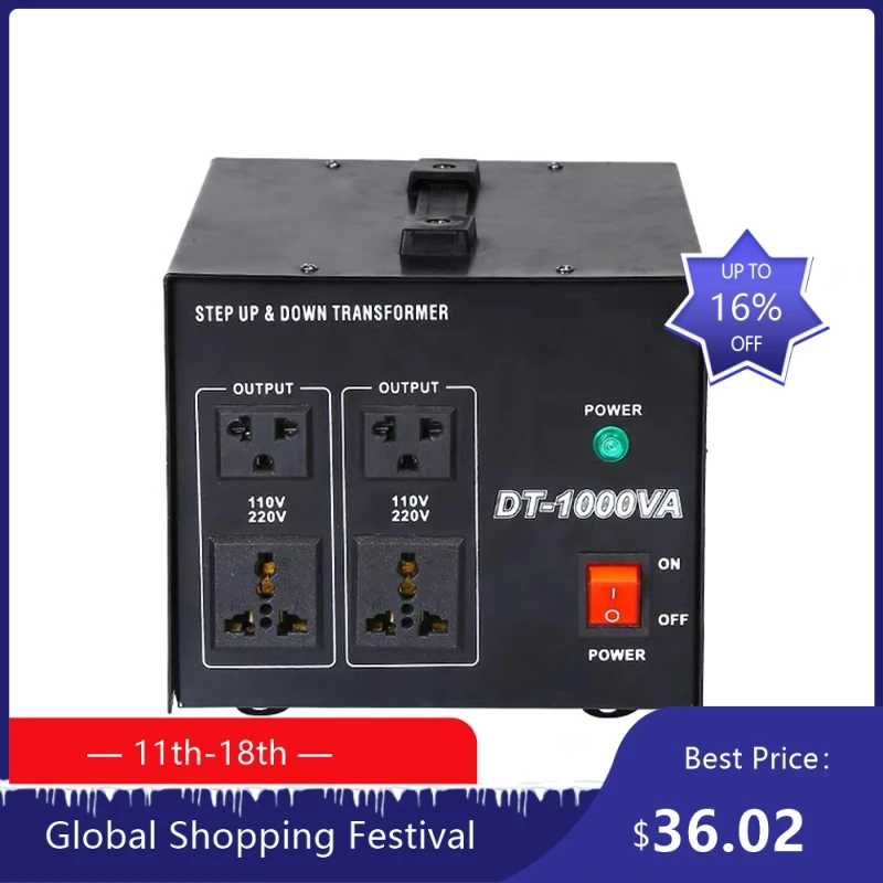 

1908 1000 Вт регулятор тяжелого напряжения преобразователь силовой трансформатор 220 В 110 В преобразователь трансформатор электрический Home-us 922