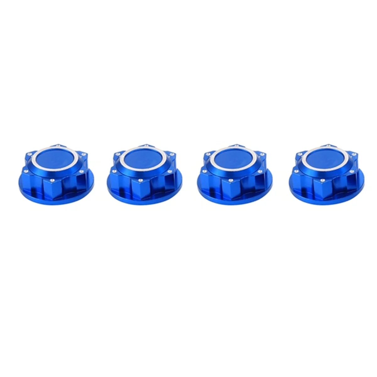 BAAA-4Pcs de alumínio para arrma 1/5 kraton 8s outcast 8s rc carro 24mm encanta porcas da roda cubo da roda capa à prova de poeira anti-skid azul