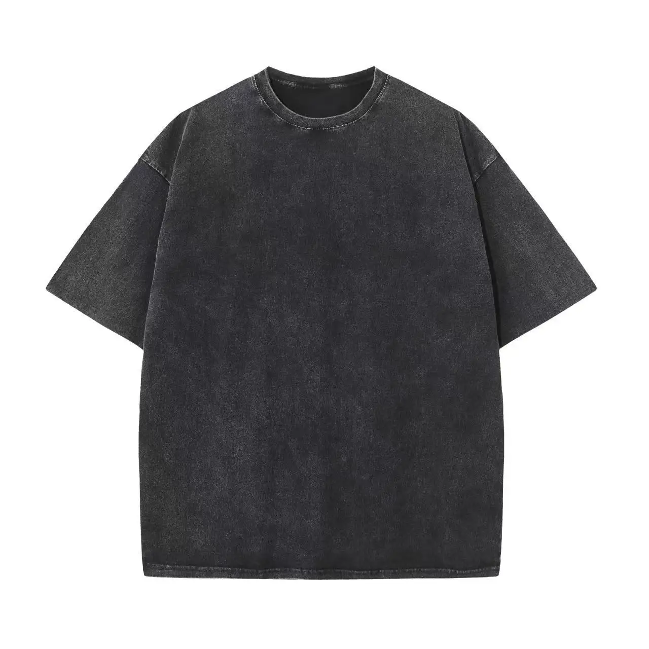 

New retro round neck T-shirt for men and women, short sleeved, skin friendly, exquisite, simple, loose hip-hop style top