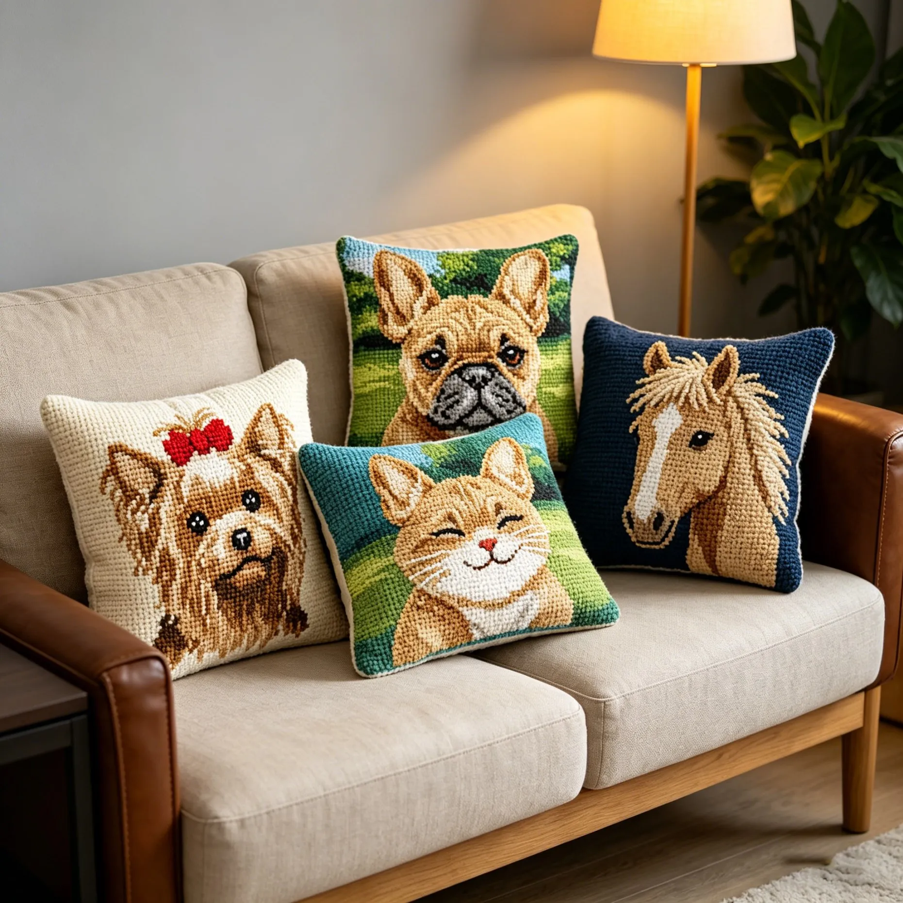 DIYラッチフック動物犬クッションカバーカーペット刺繍ラッチ - Art Craft Adult のレビューと価格