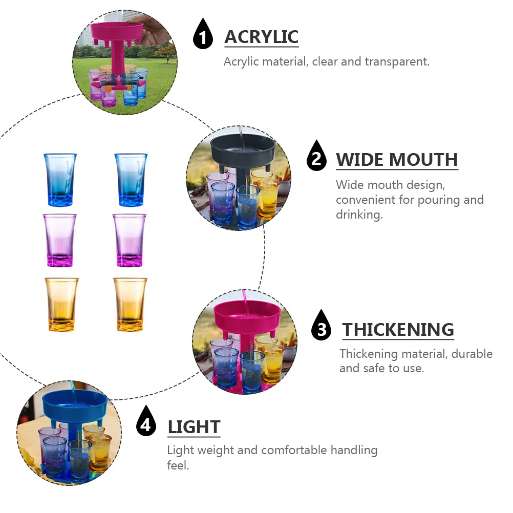 

6Pcs Acrylic Spirit Cup Integrated Molding Lightweight Safe Non-Glass Bar Cups for Whiskey Wine Tasting Whiskey Cup