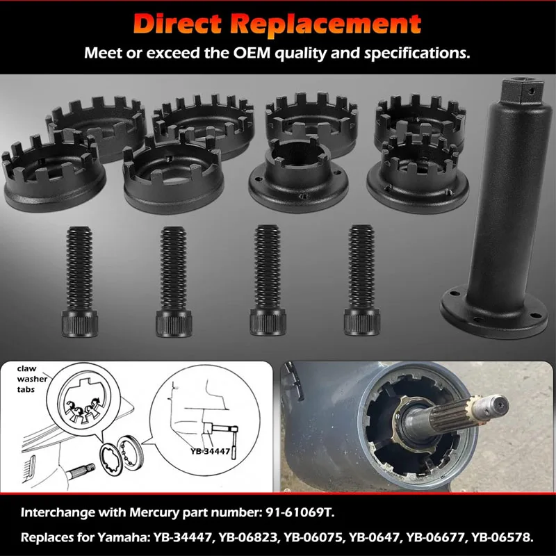 91-61069T Lower Retaining Ring Wrench Set with 1/2” Ring Wrench Handle MT0031 for Yamaha Honda Mercury Mercruiser Marine