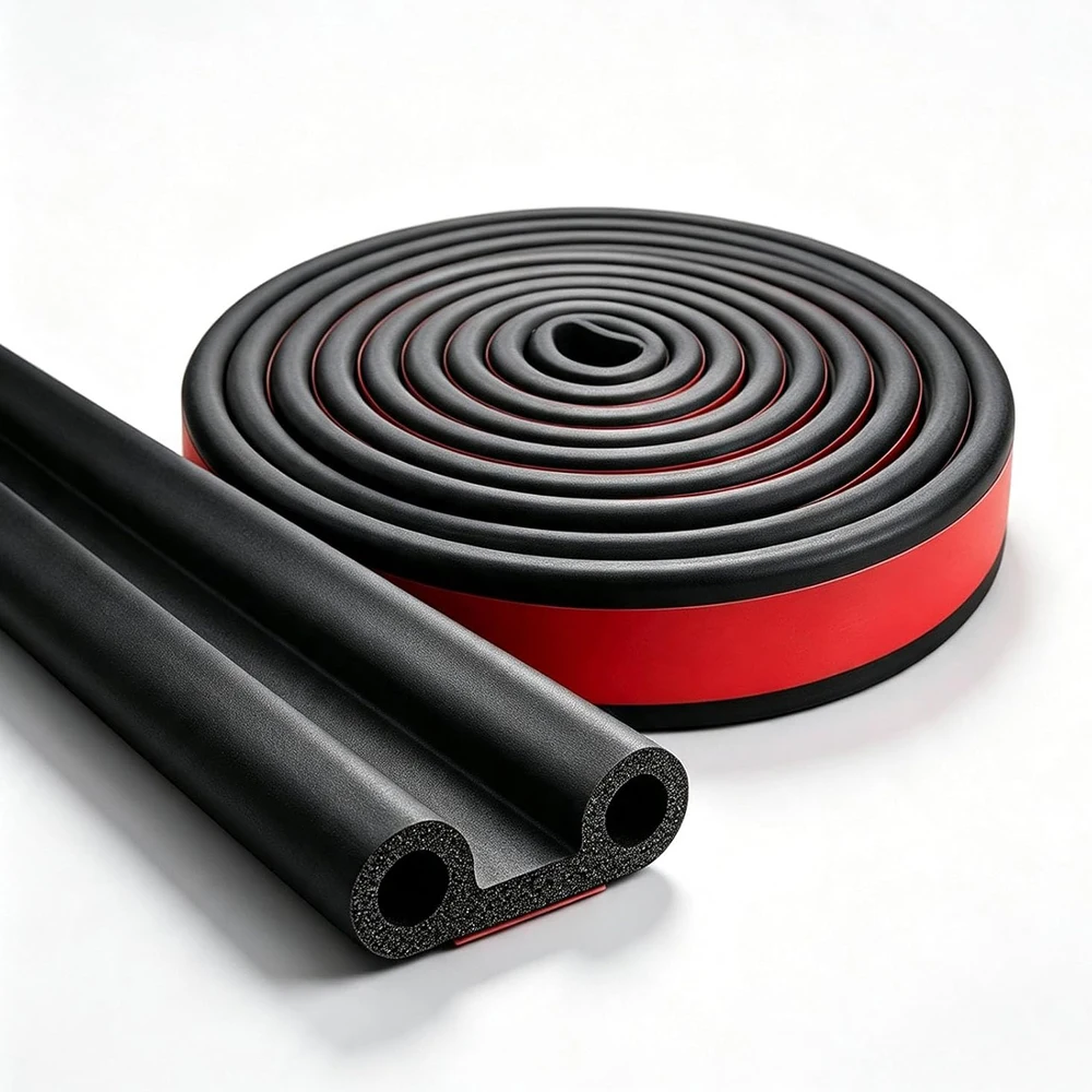 Double Bulb Truck Tailgate Seal Strip 24.6Ft EPDM Rubber Weather Stripping Tonneau Cover Camper Shell Truck Topper Cap Seal Kit