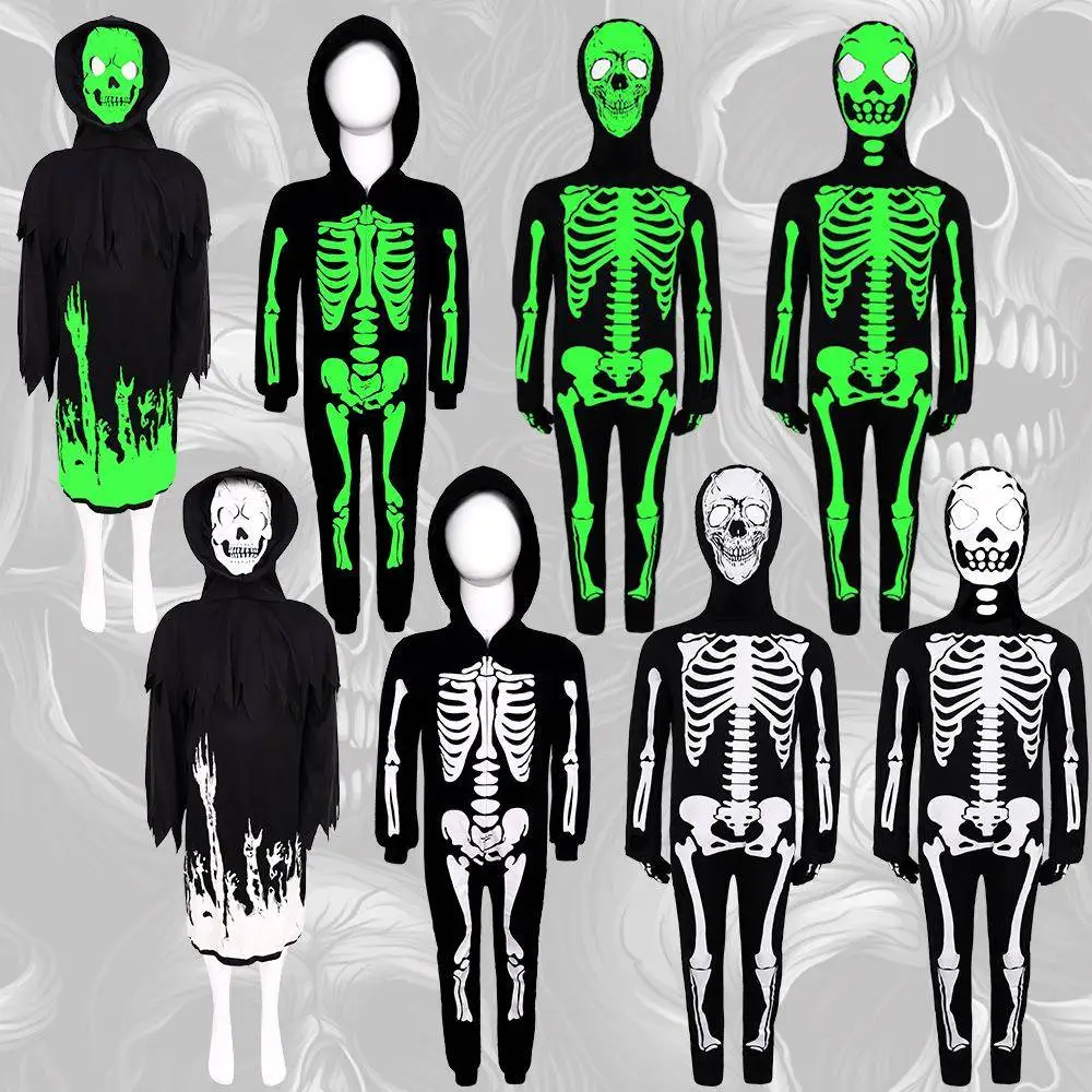 loween Glow-in-the-k Scheletro Costume Cosplay Diavolo Scheletro Terrore Role-plang Abiti per spettacoli teatrali Faion da donna