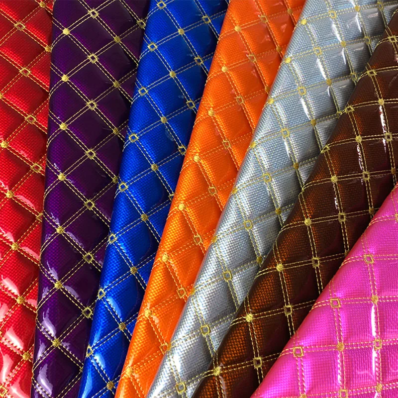 

Thick Quilted Laser Artificial PU Leather Fabric For Upholstery Car Ceiling Car Floor Background Decor Embroidered Faux Leather