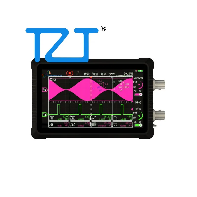 

TZT DS4T212 70M/200MSa/s/2Mpts /DS4T1012 150M/1GSa/s/16Mpts Digital Oscilloscope Signal Generator Portable Handheld Oscilloscope