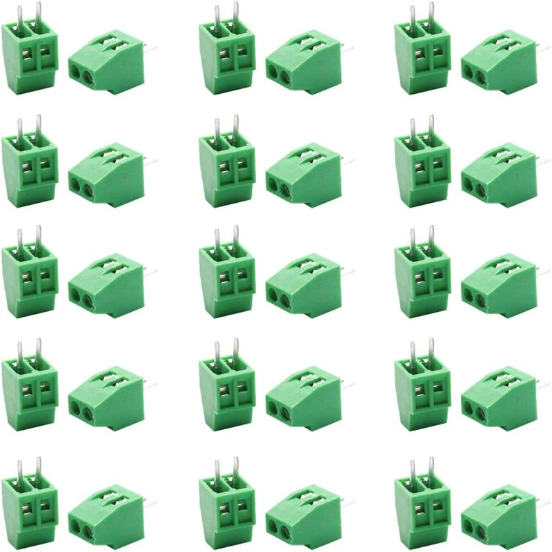 80PCS KF128-2P 3P green thread screw terminal connector KF128 pitch 5.0MM