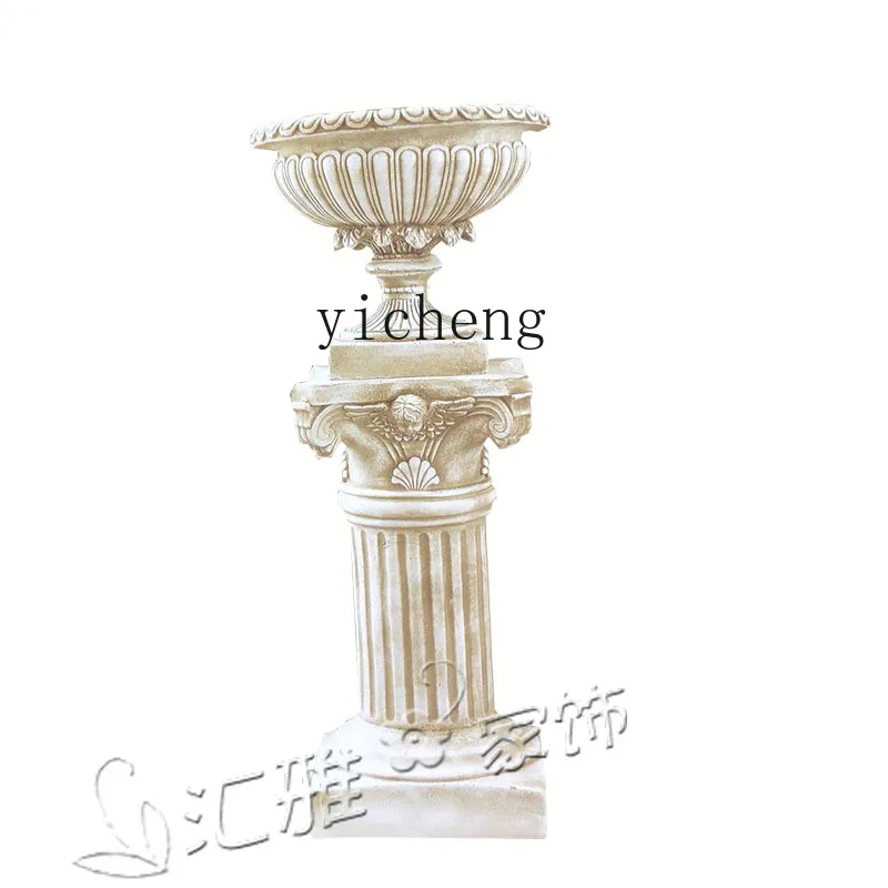 

ZK courtyard decoration statue base outdoor Roman column flower pot wedding road guide prop room arrangement flower stand