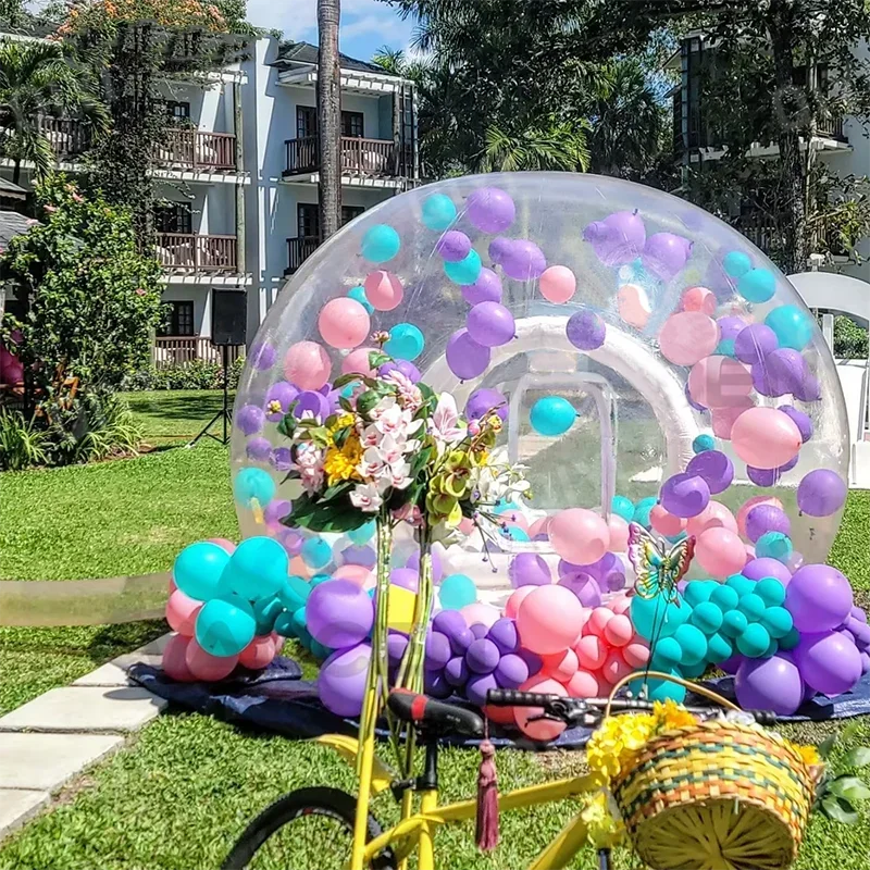 Pink Bubble Inflatable House With Millions of Ocean Ball Pools, Kids Entertainment Indoor Playground Ball Pit
