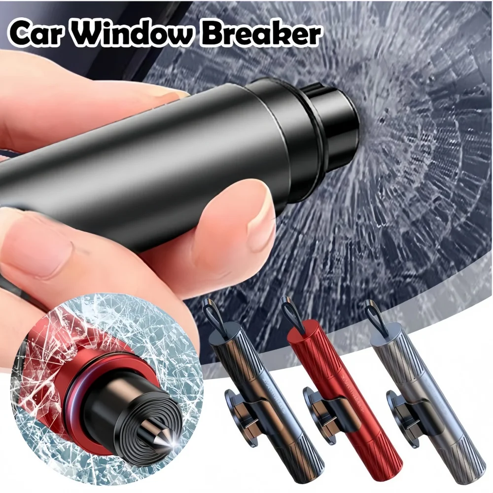 Martillo de seguridad para coche 2 en 1, Mini accesorio Interior para vehículo con herramienta de corte para cinturón de seguridad, rompeventanas de vidrio, Kit de herramientas de emergencia para coche