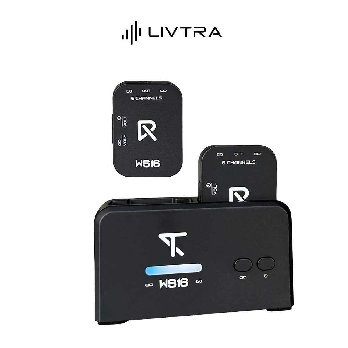 LIVTRA WS16 Rechargeable Wireless Ear Monitor System,5.8GHz Transmitter Receiver for Audio Recorder Use,1T2R/Single RX Available