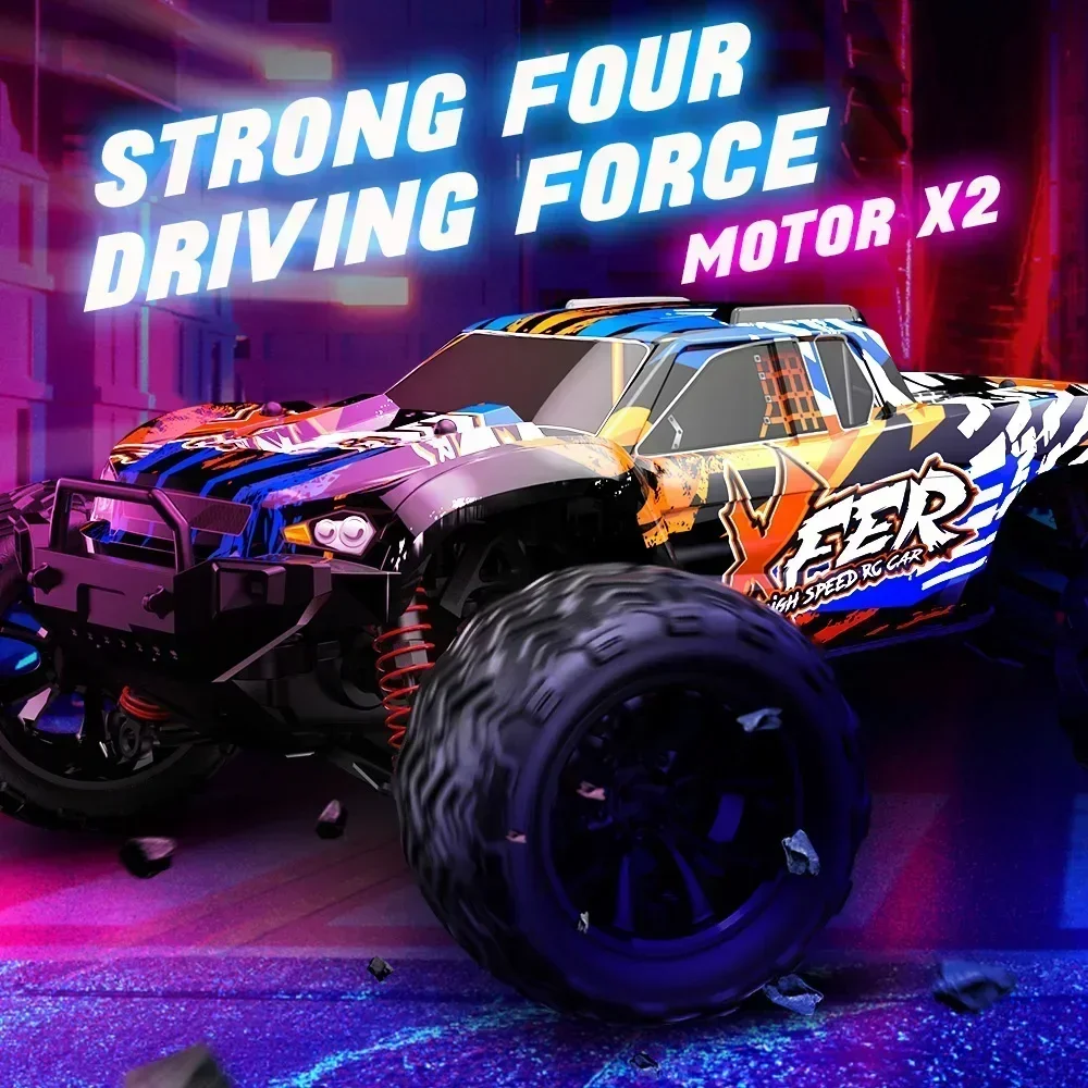 1:16 Dual Motor RC Car Off Road 4x4 40Km/H High Speed Remote Control Car Drift Monster Truck Toys with LED 2.4G for Adults Kids