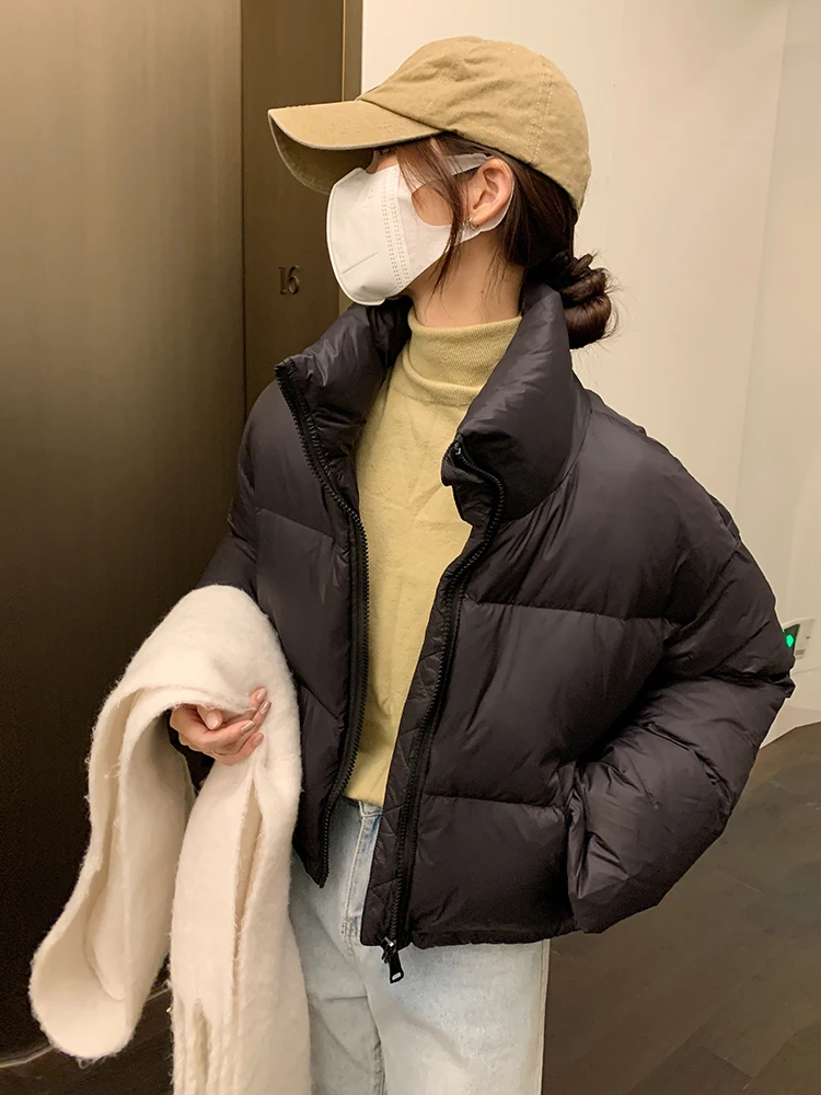 

Loose Casual Stand Collar Parkas Women Fashion Thickened Coats Elegant Solid Short Padded Cotton Jackets Female
