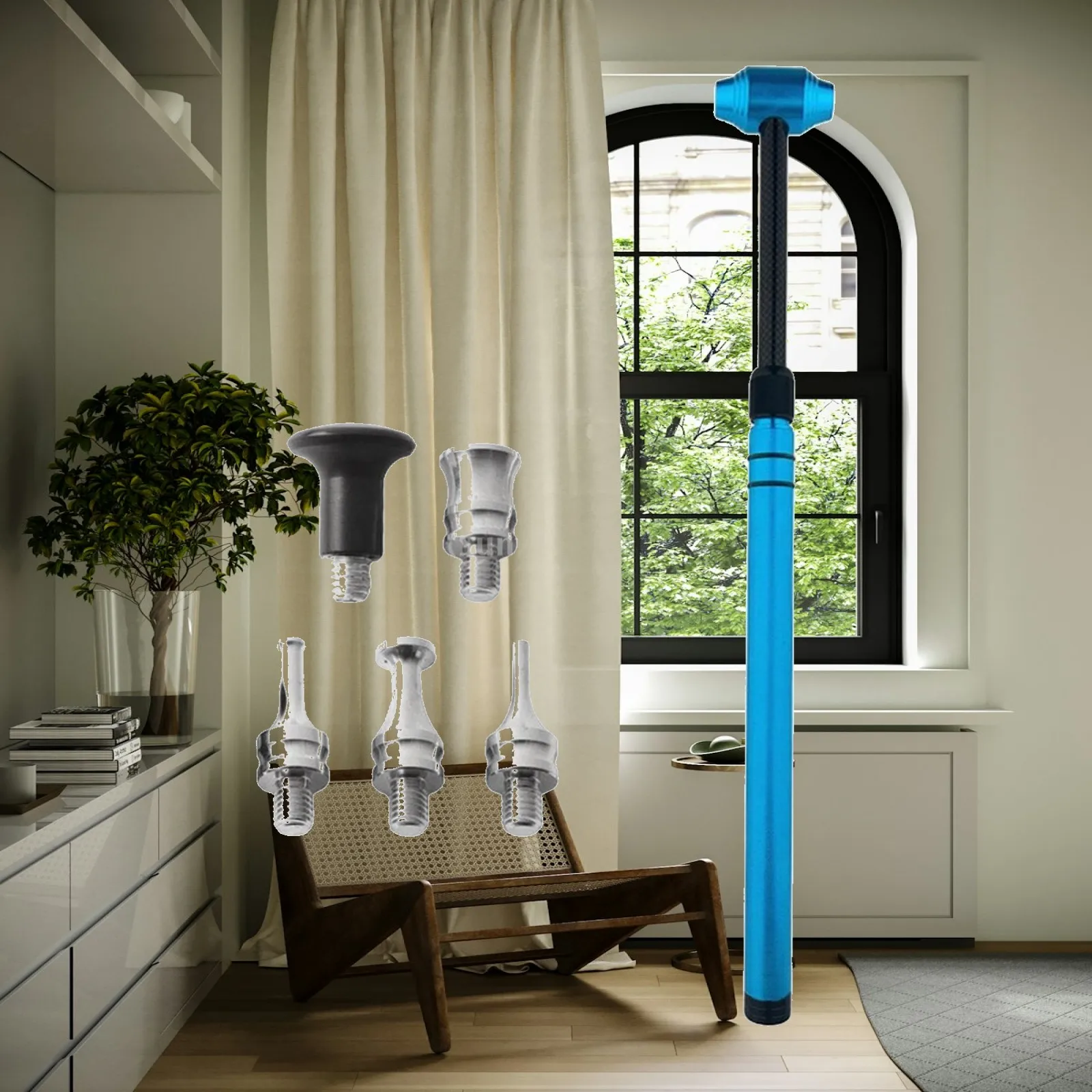 Auto Dent Repair Hammer with Extendable Handle and Interchangeable Heads for Panel Beating Tasks