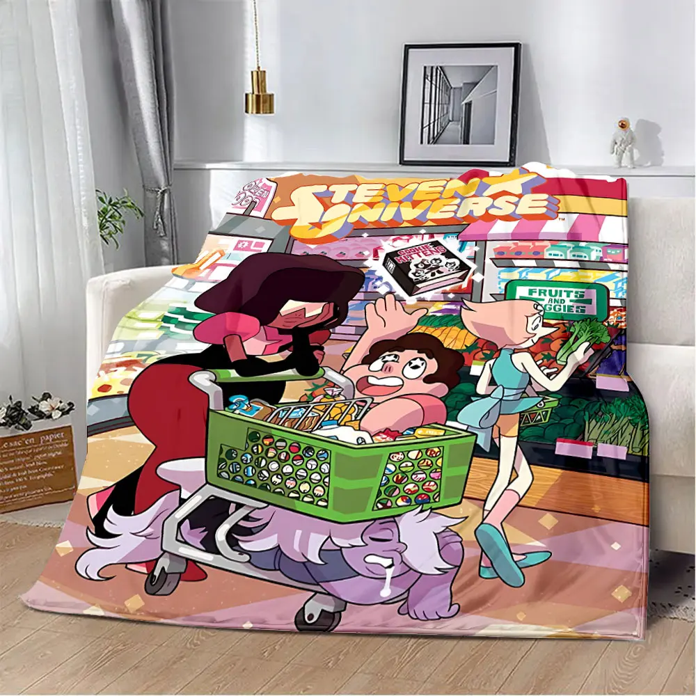 

New Anime Blanket Sofa Winter Steven Universe Warm Bed Fleece Custom Nap Home Fluffy Soft Blankets King Size Microfiber Bedding