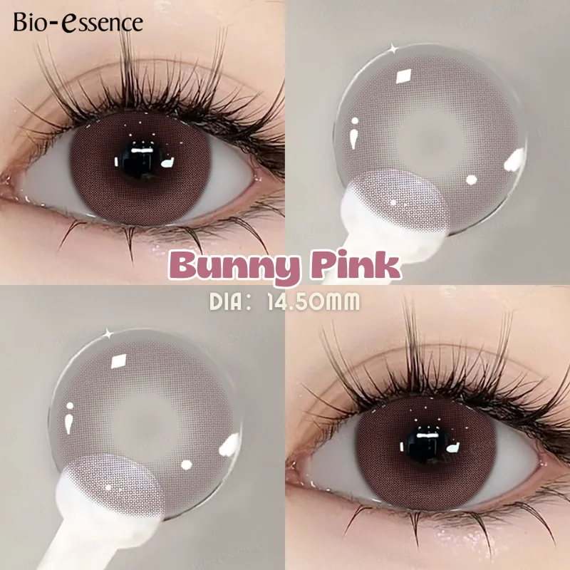 Bio-essence 2Pcs Blue Green Contact Lenses Yearly New Pinky Lens Brown Colored Cosmetics Gray Big Eyes Korean Student Pupil