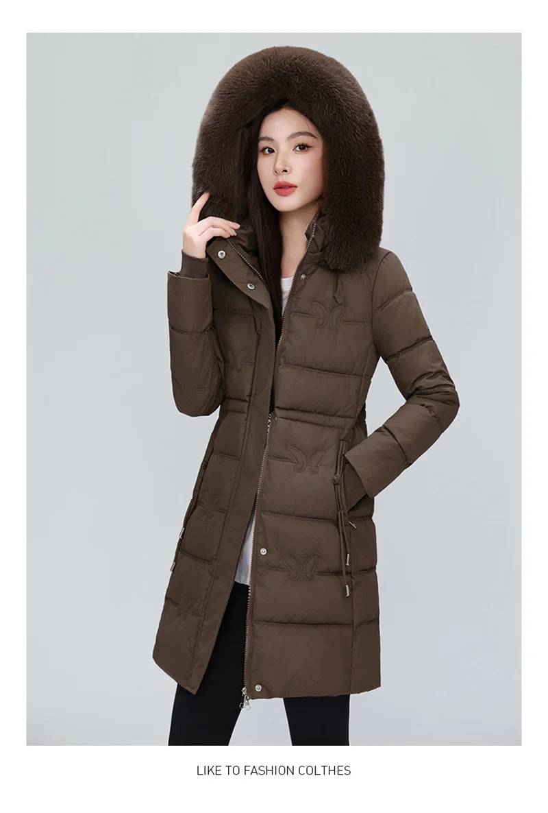 Women's Winter Parka Coat Hooded Korean Version Lady Down Cotton Jacket Warm Temperament Ladies Cotton Padded Outerwear