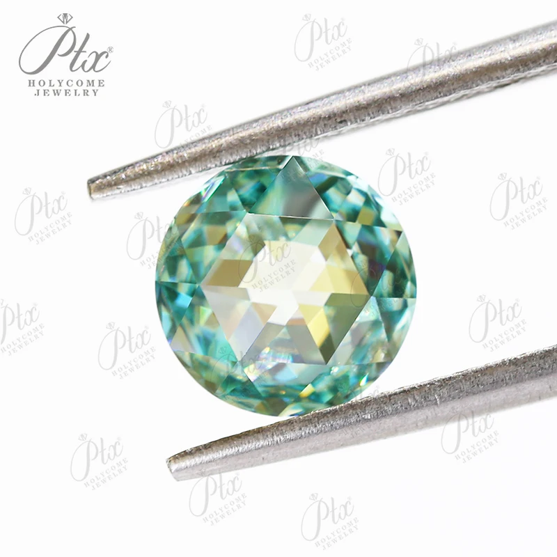 Top Runde Moissanit Aqua Blau Farbe Doppel Größen Rose Cut VVS1 Diamant Perlen Für Schmuck Machen DIY Großhandel GRA Zertifikat