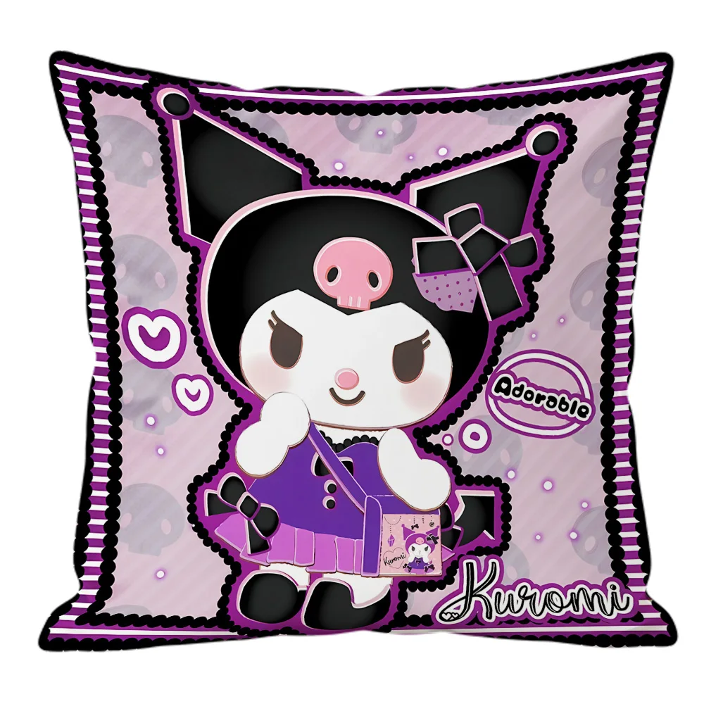 Kuromi Double Sided Print Decorative Sofa Cushions Pillow Covers for Sofa Bedroom Decorative Cushion Home Decor Cool Room Stuff
