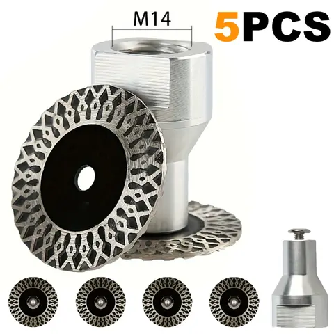 5PCs/Set, 4pcs 40mm Diamond Saw Blades with Removable Flange M14 for Granite, Marble, Concrete, Ceramic, Porcelain