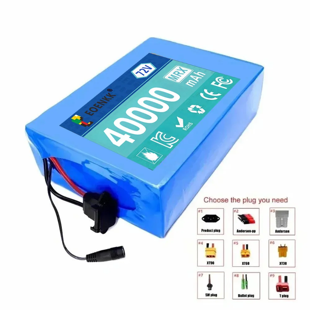 Brand-new 72V 3000W High Power BatteryPack+BMS 20S4P 40Ah 21700 Lithium Battery Pack Free 84V charger Durable and long-lasting