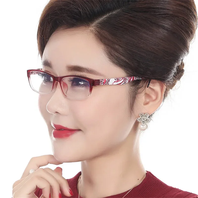 FOENIXSONG Women Reading Glasses Anti Blue Ray Lenses +1.00 +2.00 +3.00 +4.00 Red Purple Retro Prescription Eyewear SK898