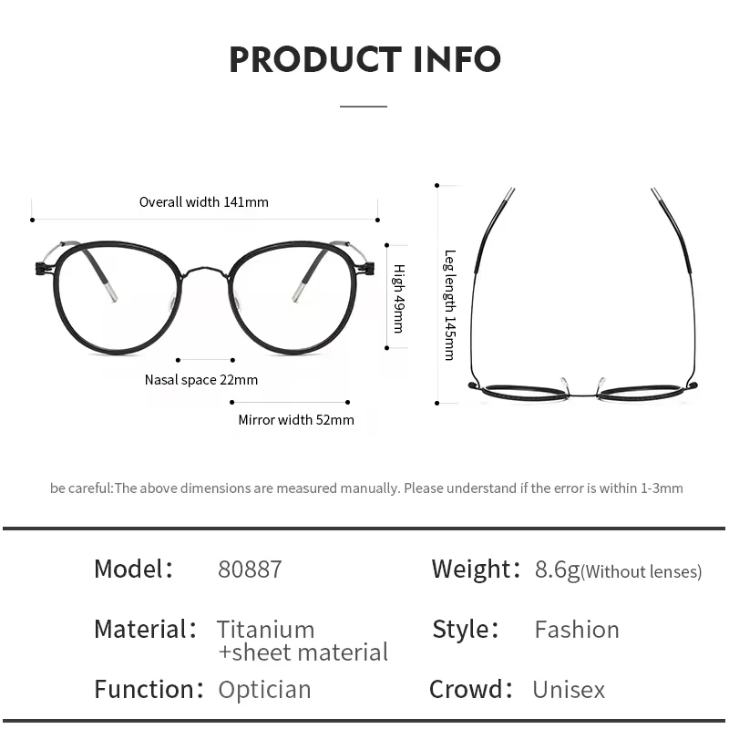 OLAMINS​ Square Eyewear Customizable Optical Glasses Frames Eyeglasses For Men Women 80887