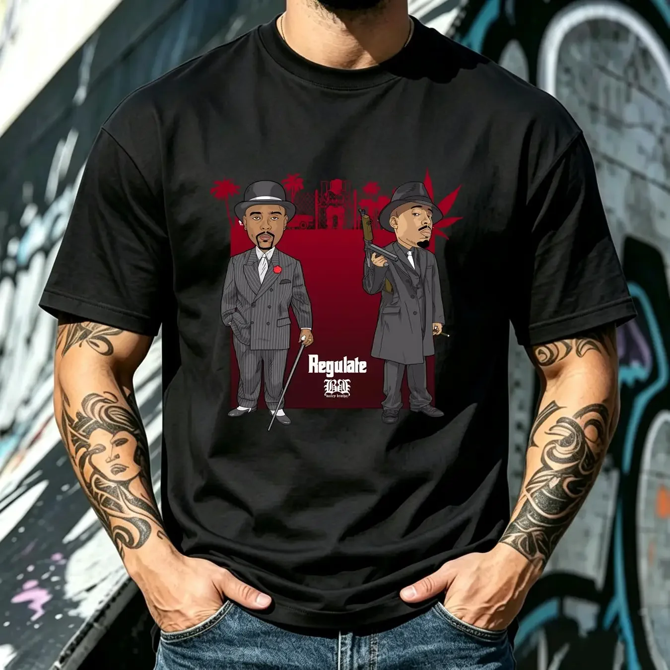 washed T Shirt Retro Mens S Warren G Nate Dogg Regulate vintage Washed Casual fashion streetwear Stylish Unisex homme