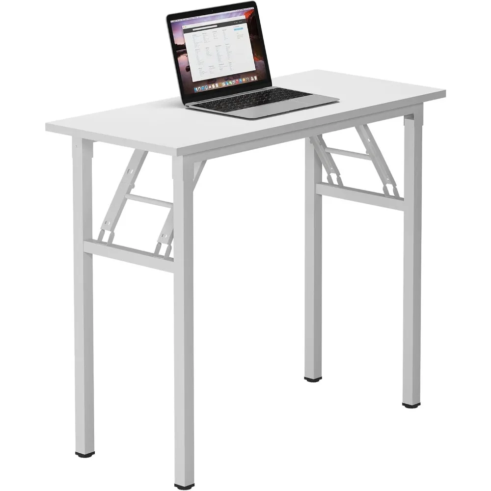 

Small Desk 31 1/2" No Assembly Foldable Writing Table,Sturdy and Heavy Duty Folding Computer Desks for Small Space/Home Office/