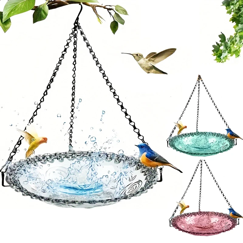 Outdoor Hanging Bird Feeder Garden Courtyard Farm Bird Feeding Tray Water Basin Bird Parrot Bathtub Feeder Supplies