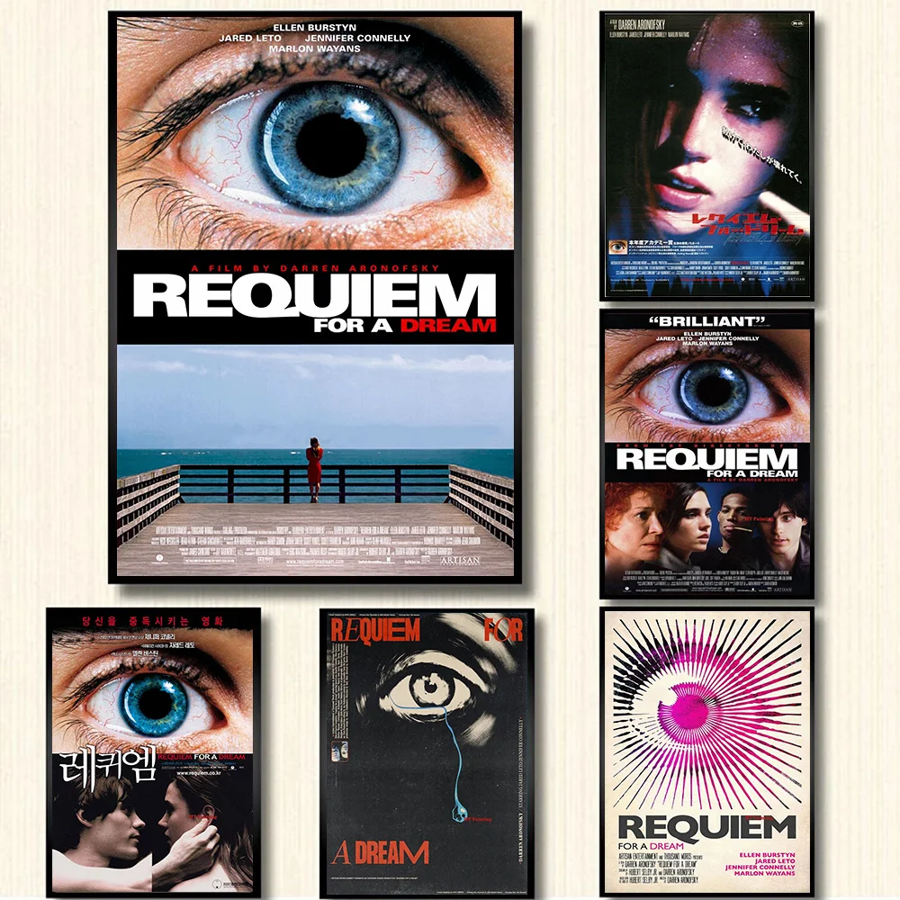 Classic Movie Requiem for A Dream Film Poster Canvas Painting Retro Wall Art Pictures Home Club Cinema Decor Gift