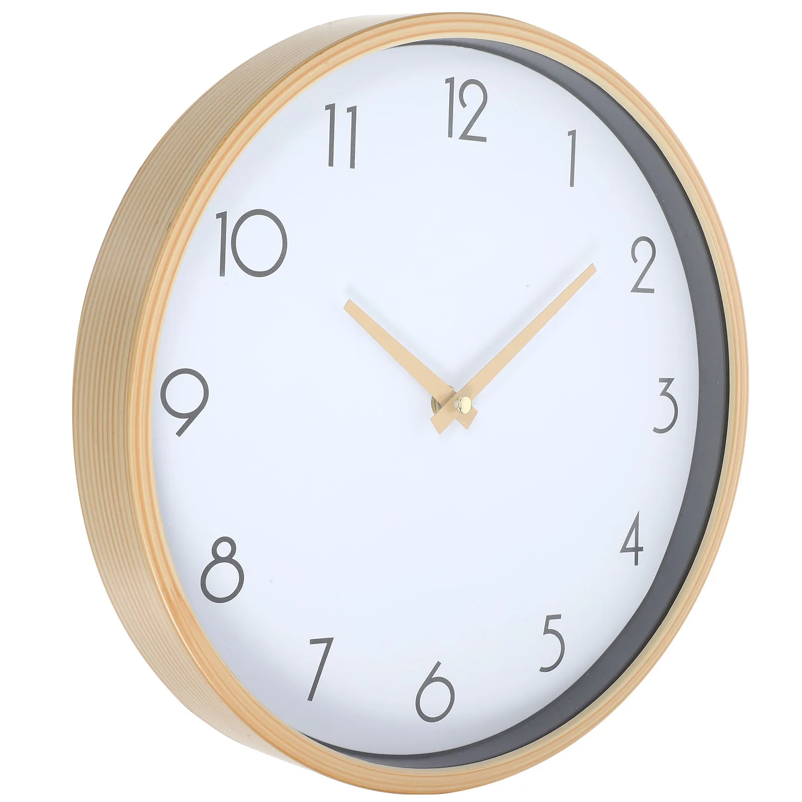

Wooden Grain Wall Clock Simple Round Silent Quartz Clock For Home Bedroom Living Room Office Nordic Style