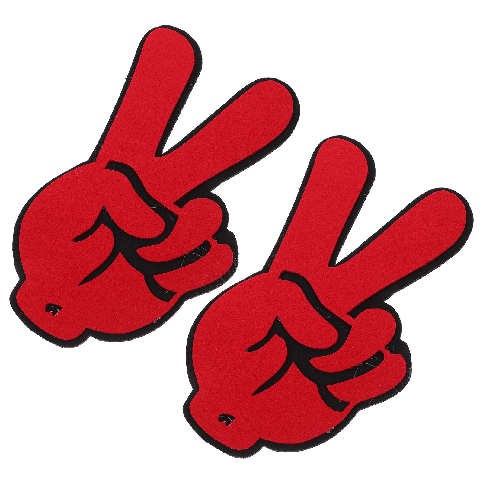 2Pcs Cheerleading Felt Cloth Hand Fun Victory Gesture Prop for Basketball Football Baseball Tennis Sporting