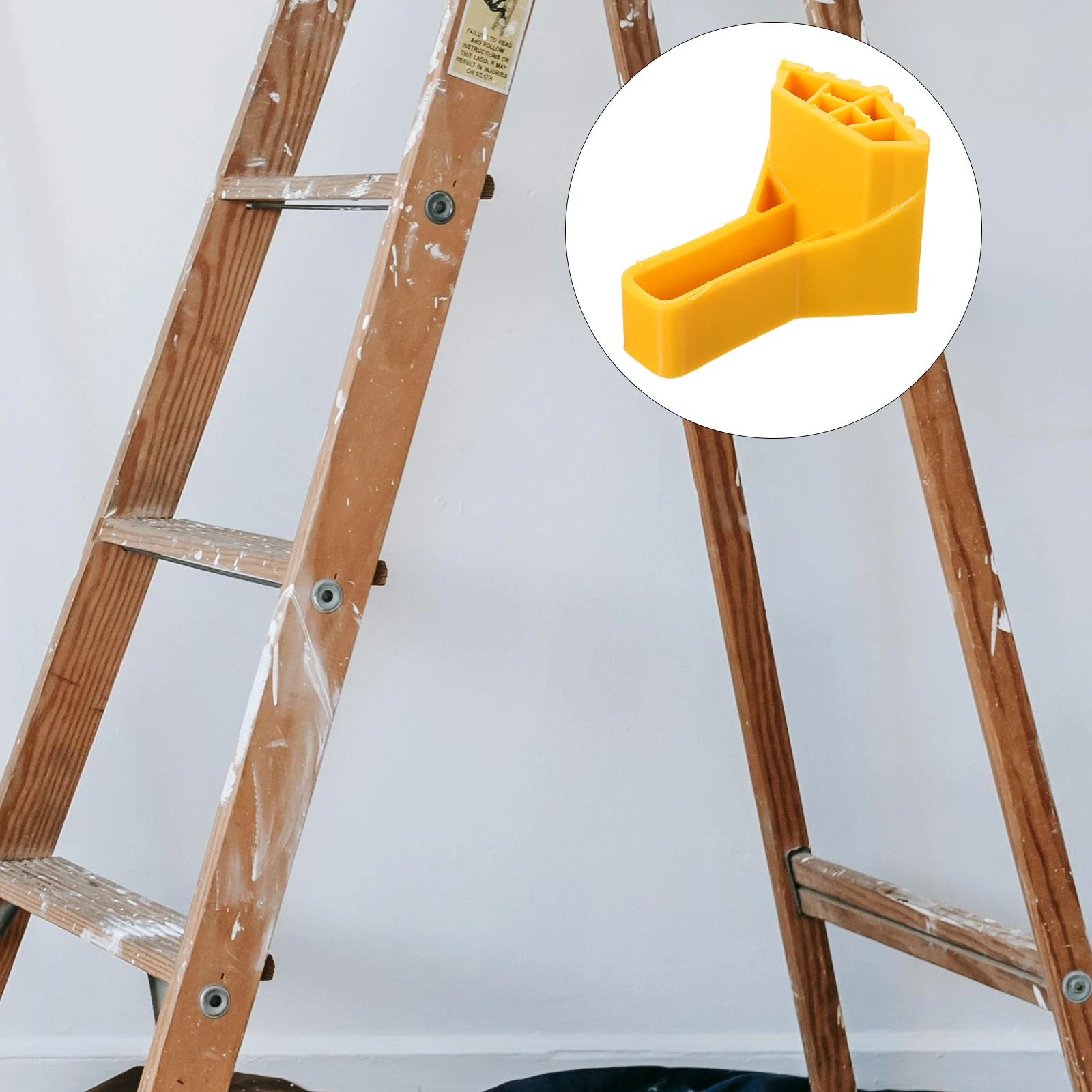 

2Pcs Yellow AntiSlip FanShaped Ladder Foot Pads Replacement Covers Foldable Stair Mats NonSlip Plastic Accessories
