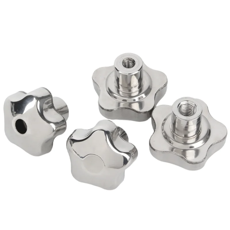 M6 M8 M10-M20 SUS304 Plum Star Shape Hand Knob Nut Manual Tightening Thumb Clamping Fastener Adjustment Nut