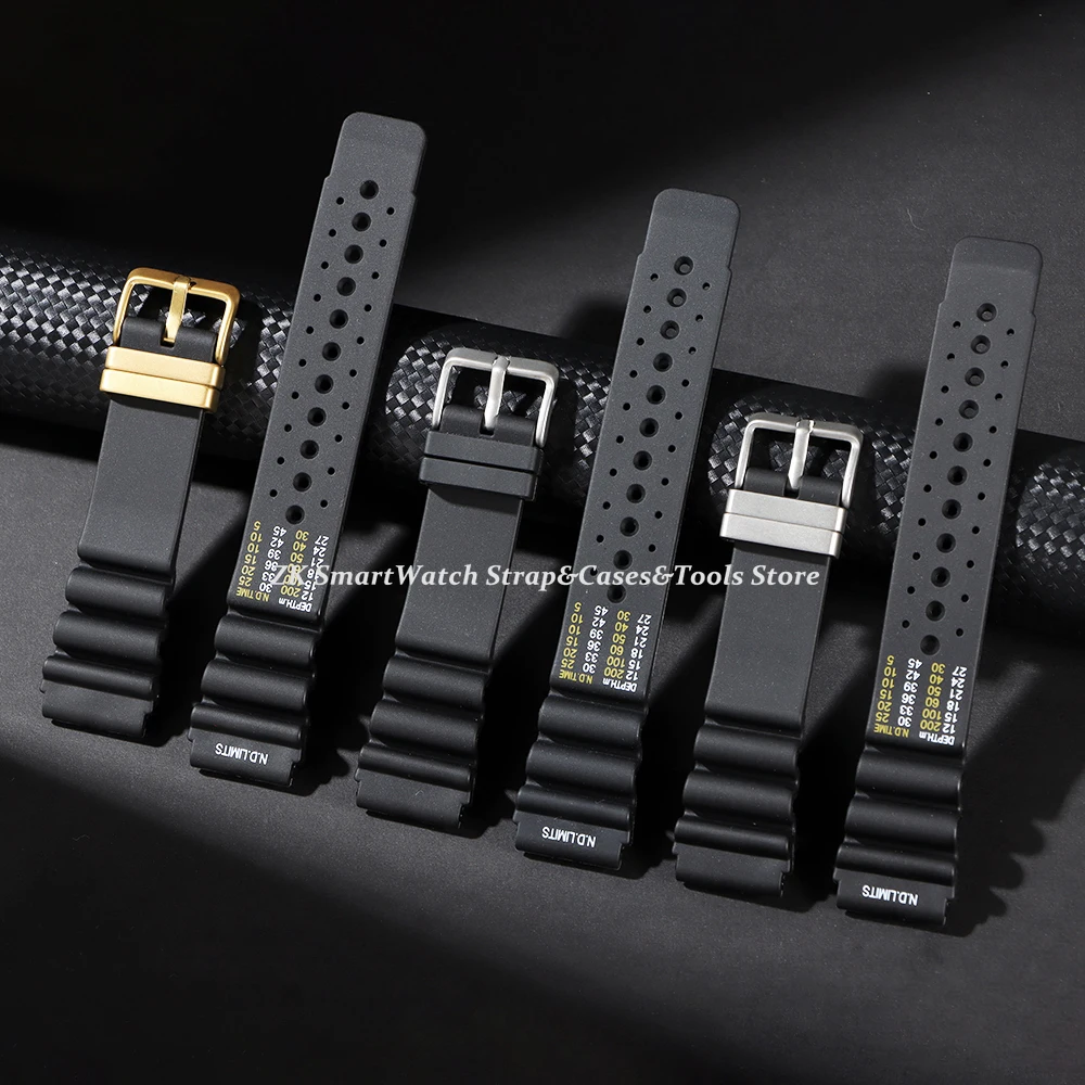 Rubber Watch Strap 20mm 22mm 24mm ND Limits Diver Sport Watchband for Seiko for Citizen for Promaster for Water Ghost Bracelet view 2