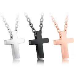 DARHSEN Brand Mini Small Women Cross Charm Pendant Necklace for Girls Stainless Steel Black Rose Gold Color Cute Fashion Jewelry