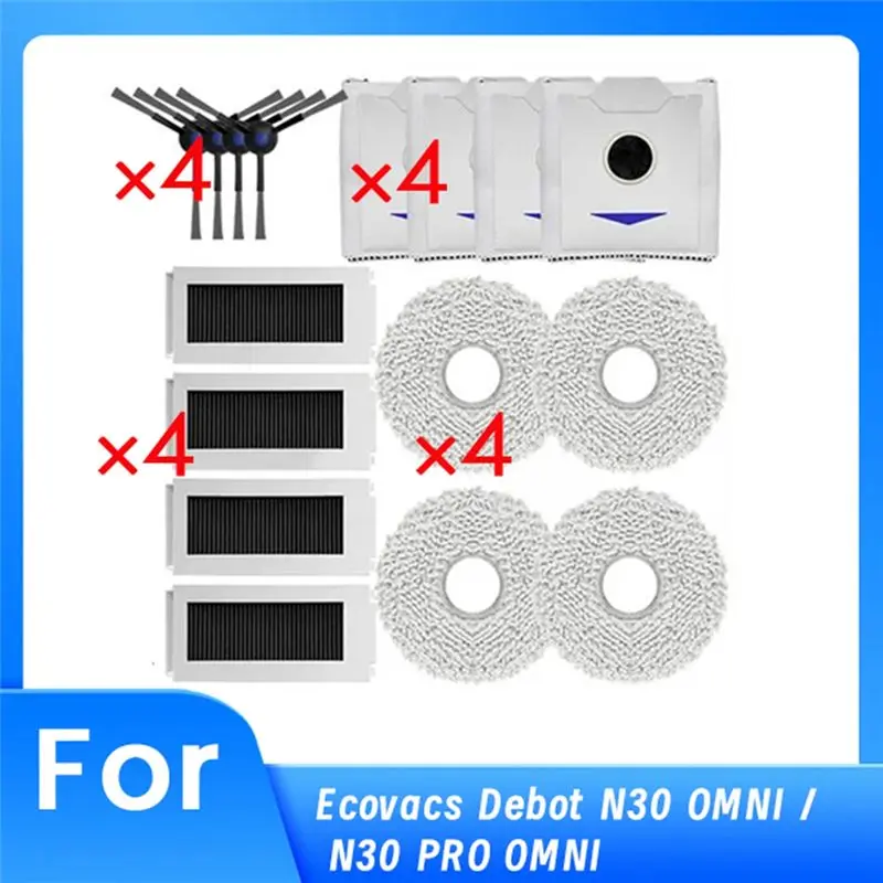 

A20F-16 шт. для Ecovacs Debot N30 OMNI/N30 PRO OMNI, сменная щетка для пылесоса, мешок для пыли, тканевый чехол, комплект