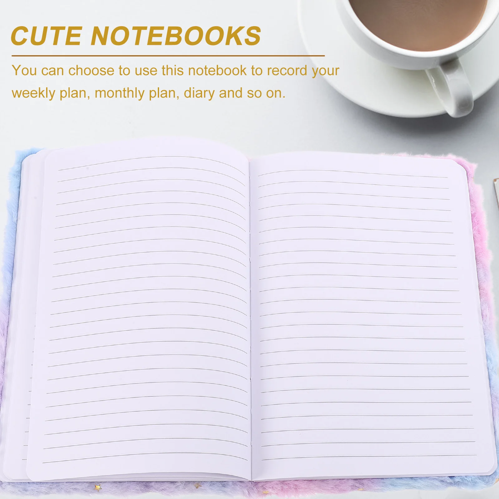 Cuaderno de felpa Cuadernos lindos Bloc de notas de boceto borroso Bloques de notas esponjosos para mujeres Pequeño oficina