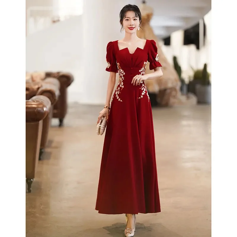 Bride 2023 New Wedding Dresses Toast Dresses: Can Wear Engagement Wedding Dresses Normally, Red Small Slim When Returning Autumn