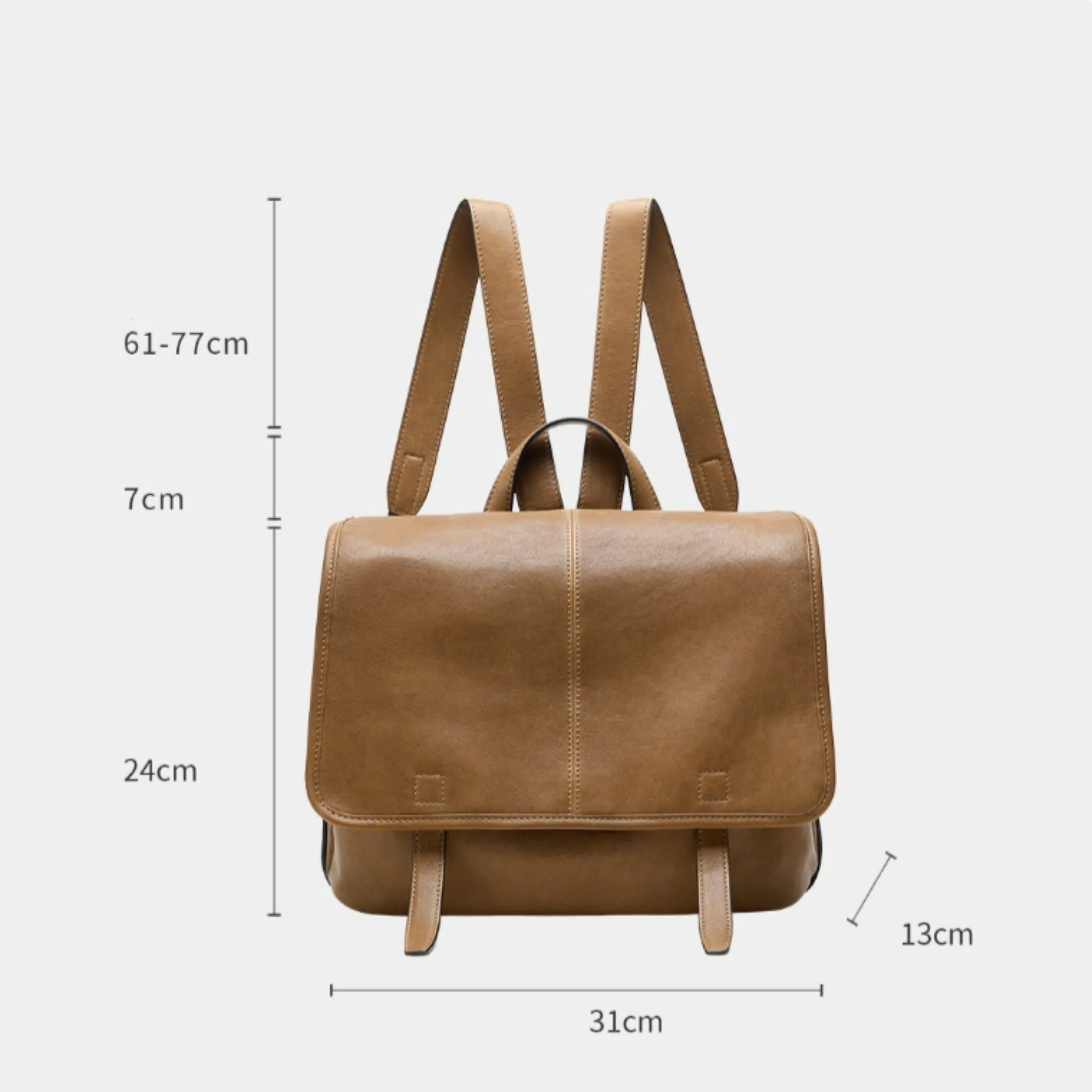 CKKUI Retro Women's Genuine Leather Backpack,Flip Shoulder Bags, Casual Multifunctional, Suitable for Daily Use and Travel