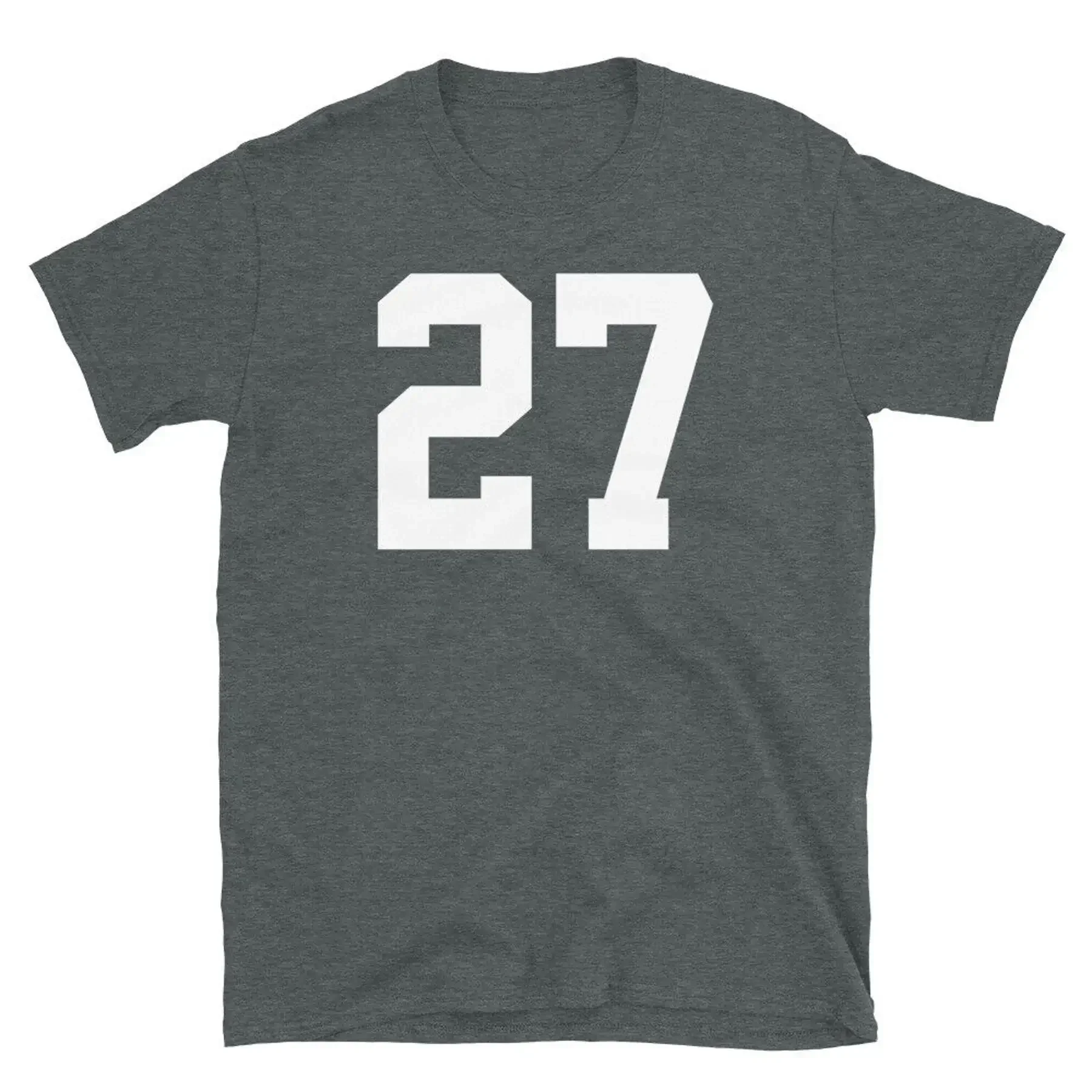 Team Uniform Jersey Number 27 Birthday Varsity Short Sleeve Unisex T Shirt